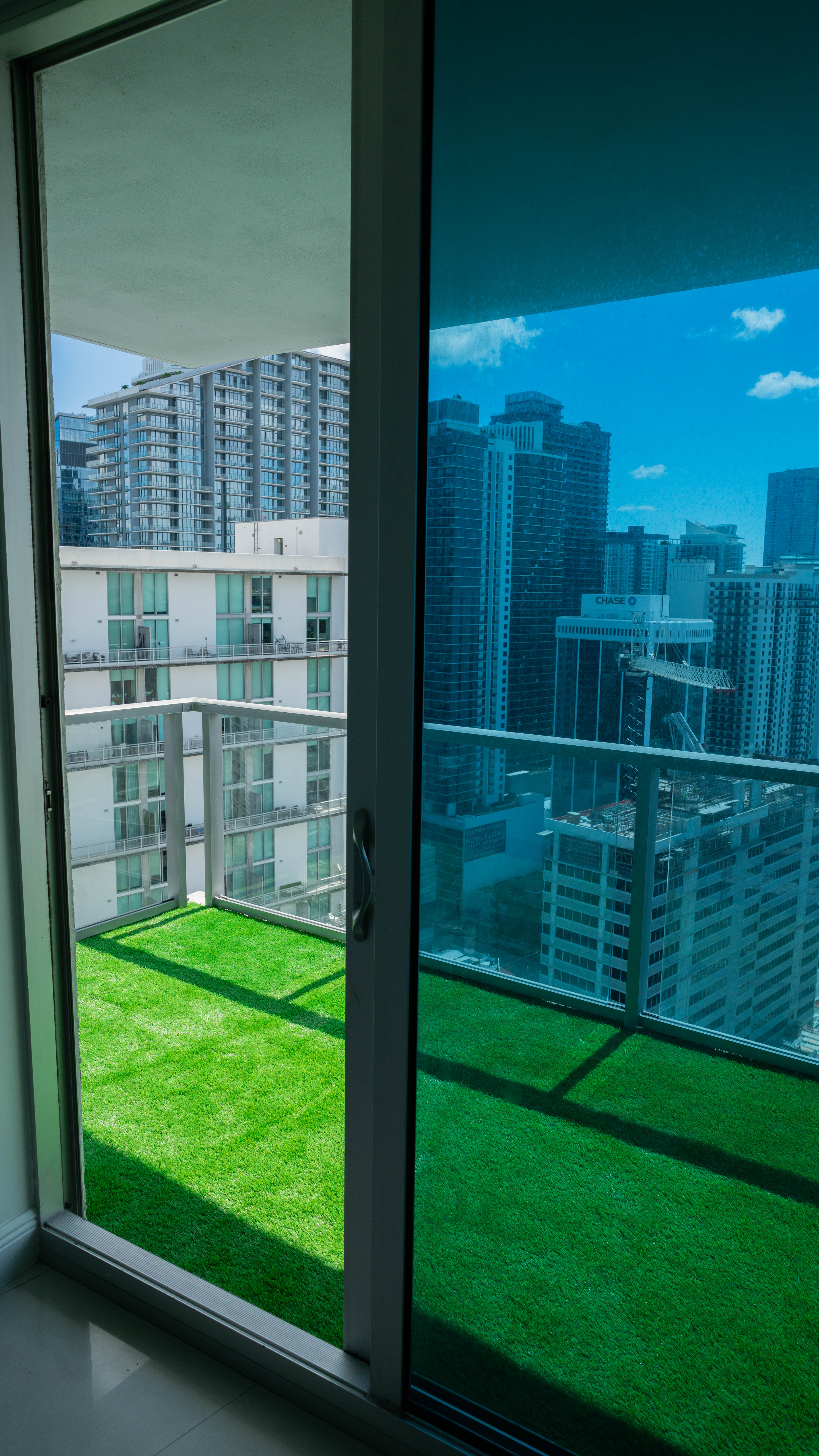 Completed balcony turf installation — example for HOA approval documentation
